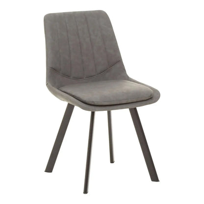 Westford Wooden Dining Table In Wood-Effect With 6 Cushioned Grey Chairs