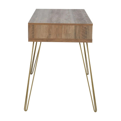 Flori Wooden Computer Desk With 3 Drawers In Brown