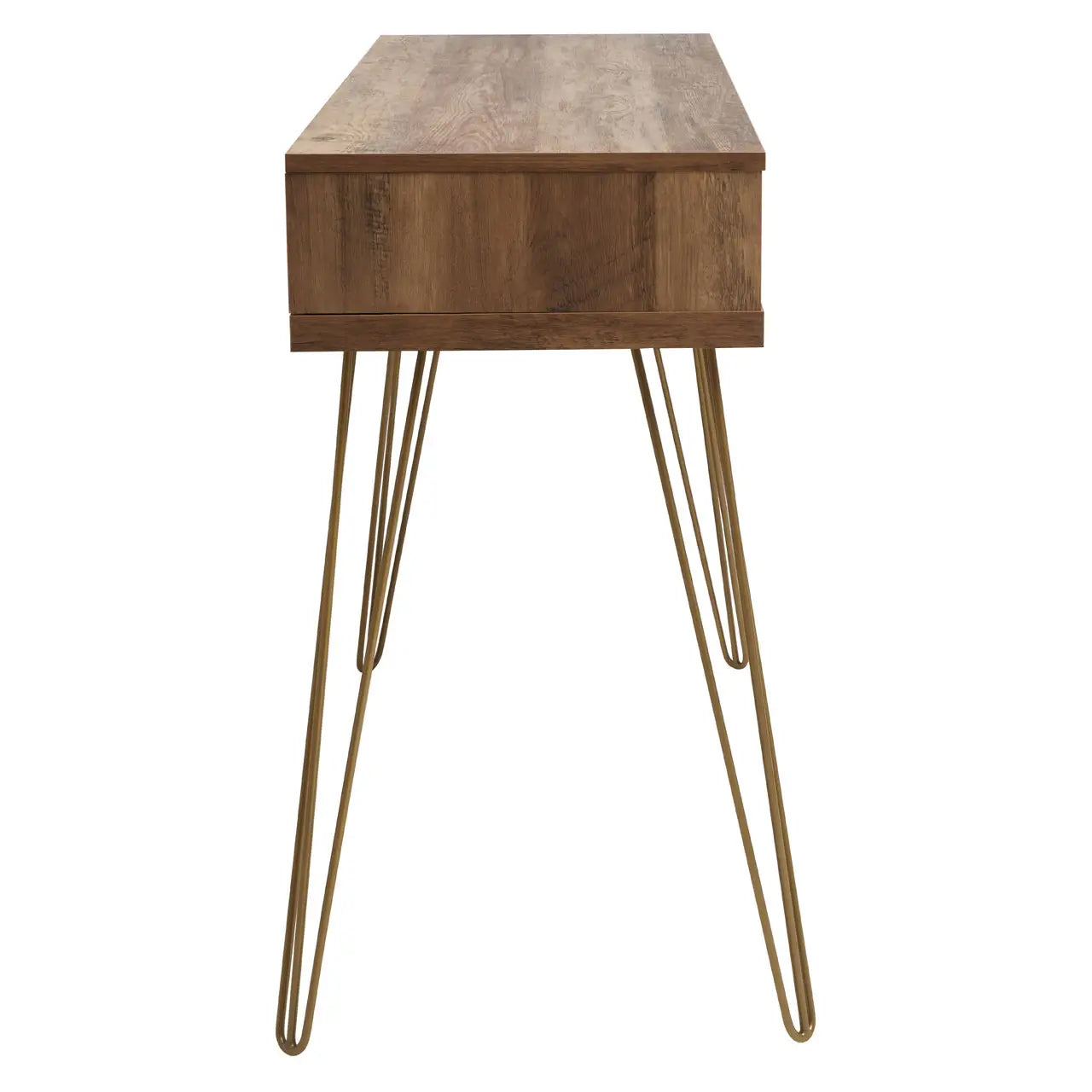 Flori Wooden Console Table With 2 Drawers In Brown