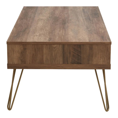 Flori Wooden Coffee Table With 2 Drawers In Brown