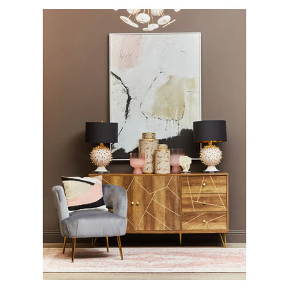 Flori Wooden Sideboard With 2 Doors And 3 Drawers In Brown