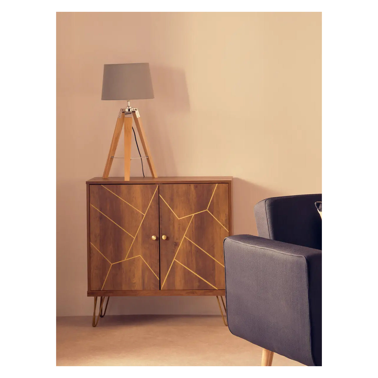 Flori Wooden Sideboard With 2 Doors In Brown