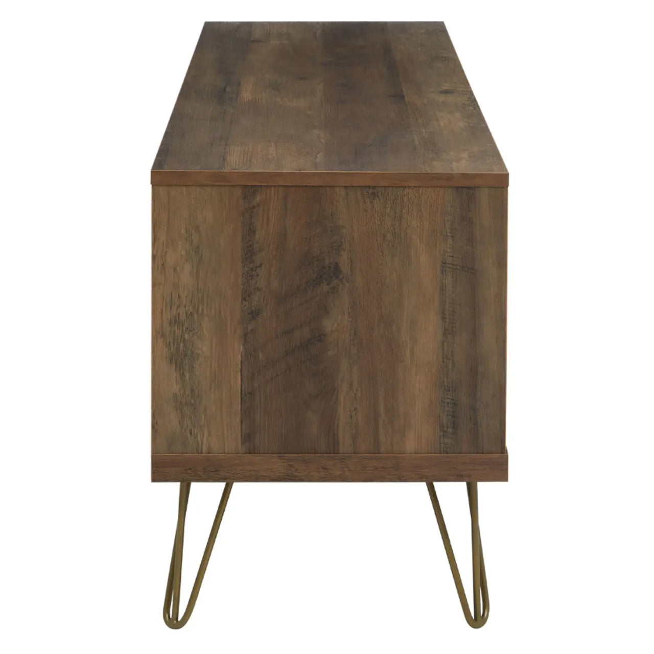 Flori Wooden TV Stand With 1 Door And 2 Drawers In Brown