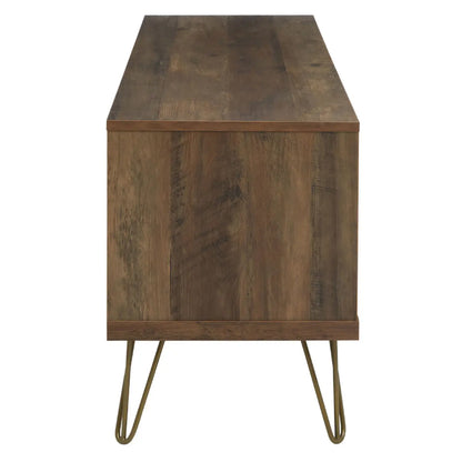 Flori Wooden TV Stand With 1 Door And 2 Drawers In Brown