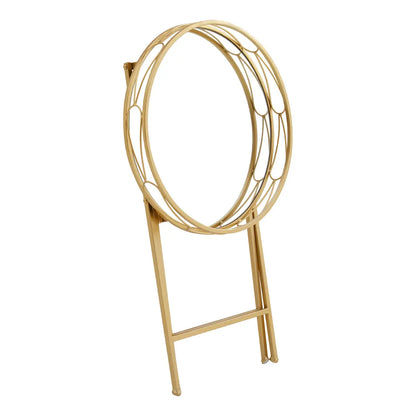 Jolie Round Side Table With Gold Tray Metal Frame