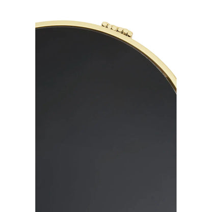 Jolie Round Mirrored End Table In Black With Gold Frame