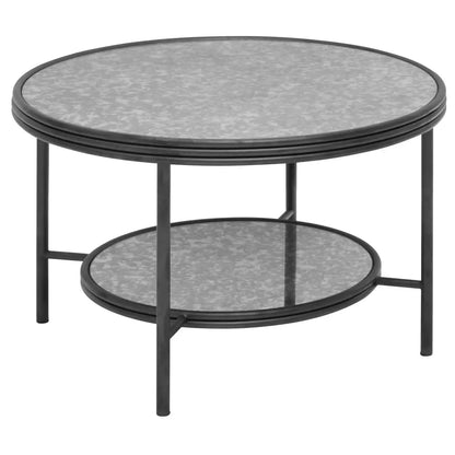 Xania Antique Mirrored Glass Coffee Table In Monochrome Hues
