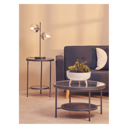 Xania Antique Mirrored Glass Coffee Table In Monochrome Hues
