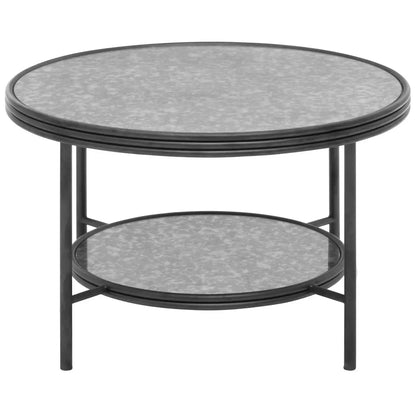 Xania Antique Mirrored Glass Coffee Table In Monochrome Hues