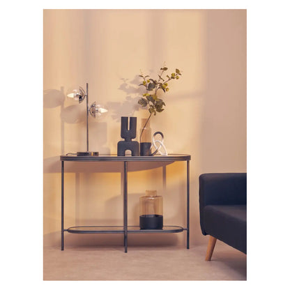 Xania Rectangular Antique Mirrored Glass Console Table In Monochrome Hues