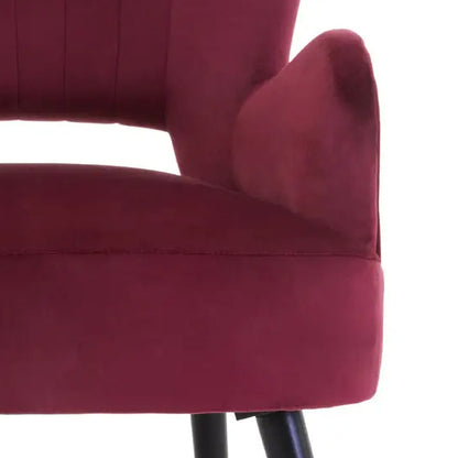 Loretta Velvet Cut Out Back Bedroom Chair In Wine