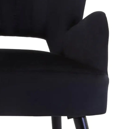 Loretta Velvet Cut Out Back Bedroom Chair In Black