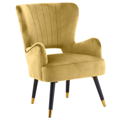 Loretta Velvet Cut Out Back Bedroom Chair In Pistachio