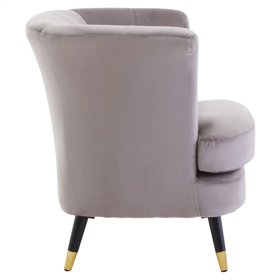 Loretta Velvet Scalloped Bedroom Chair In Mink