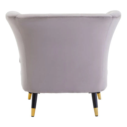 Loretta Velvet Scalloped Bedroom Chair In Mink