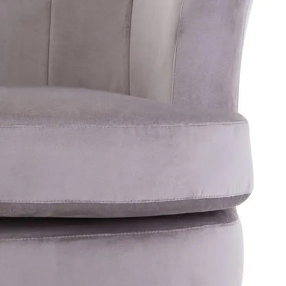 Loretta Velvet Scalloped Bedroom Chair In Mink