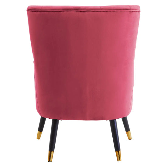 Loretta Velvet Tufted Bedroom Chair In Wine