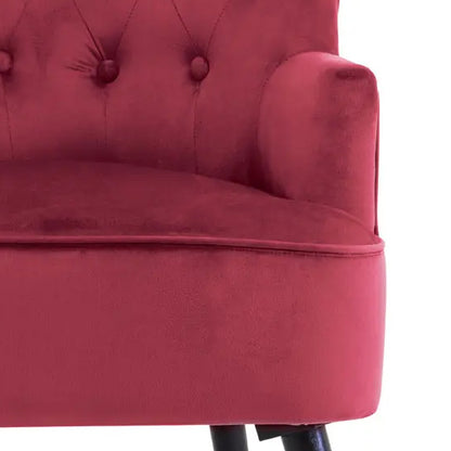 Loretta Velvet Tufted Bedroom Chair In Wine