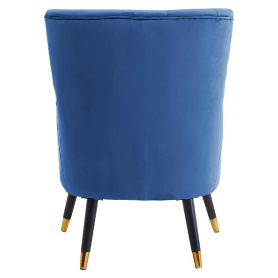 Loretta Velvet Tufted Bedroom Chair In Midnight Blue