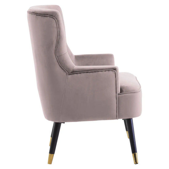 Loretta Velvet Tufted Bedroom Chair In Mink