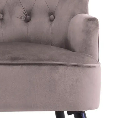 Loretta Velvet Tufted Bedroom Chair In Mink