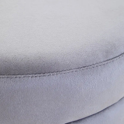 Loretta Velvet Stool In Grey With Black Wooden Legs