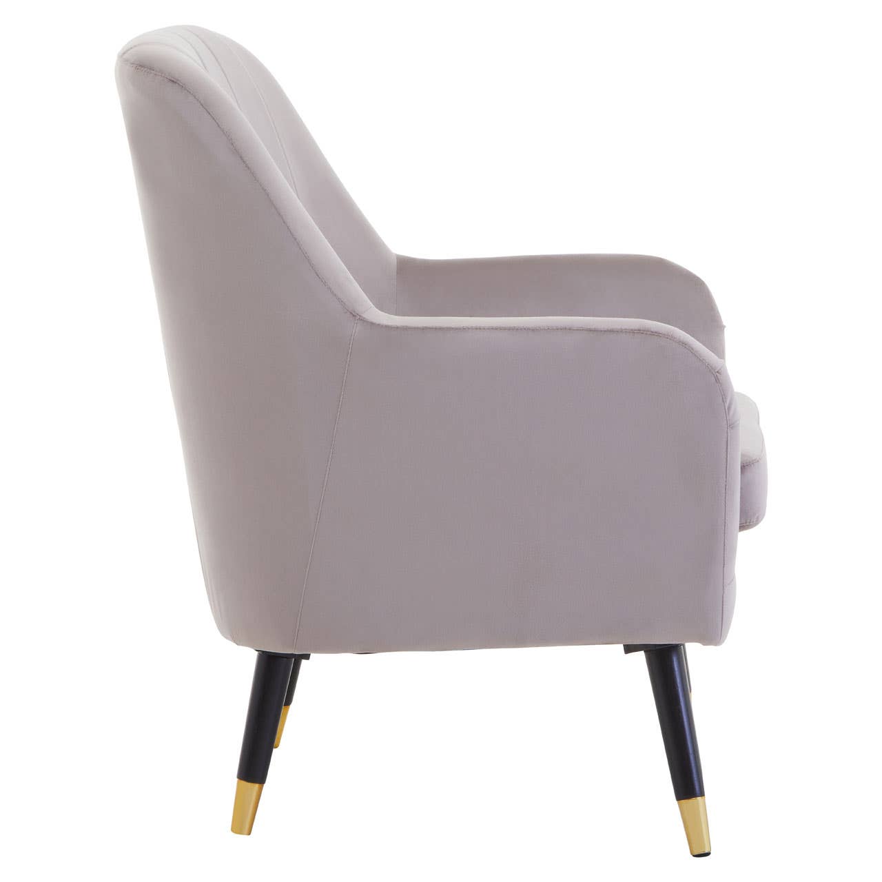 Loretta Velvet Scalloped Armchair In Mink