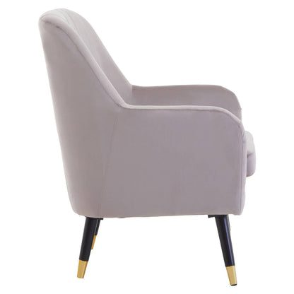 Loretta Velvet Scalloped Armchair In Mink