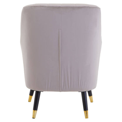 Loretta Velvet Scalloped Armchair In Mink