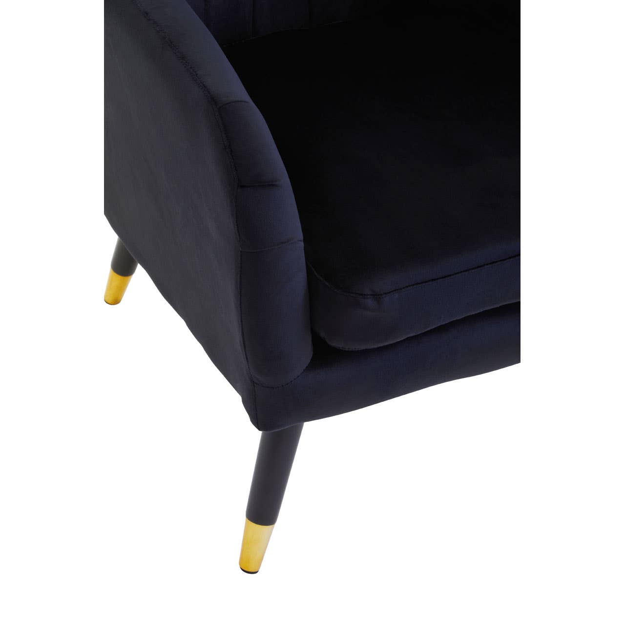 Loretta Velvet Scalloped Armchair In Black