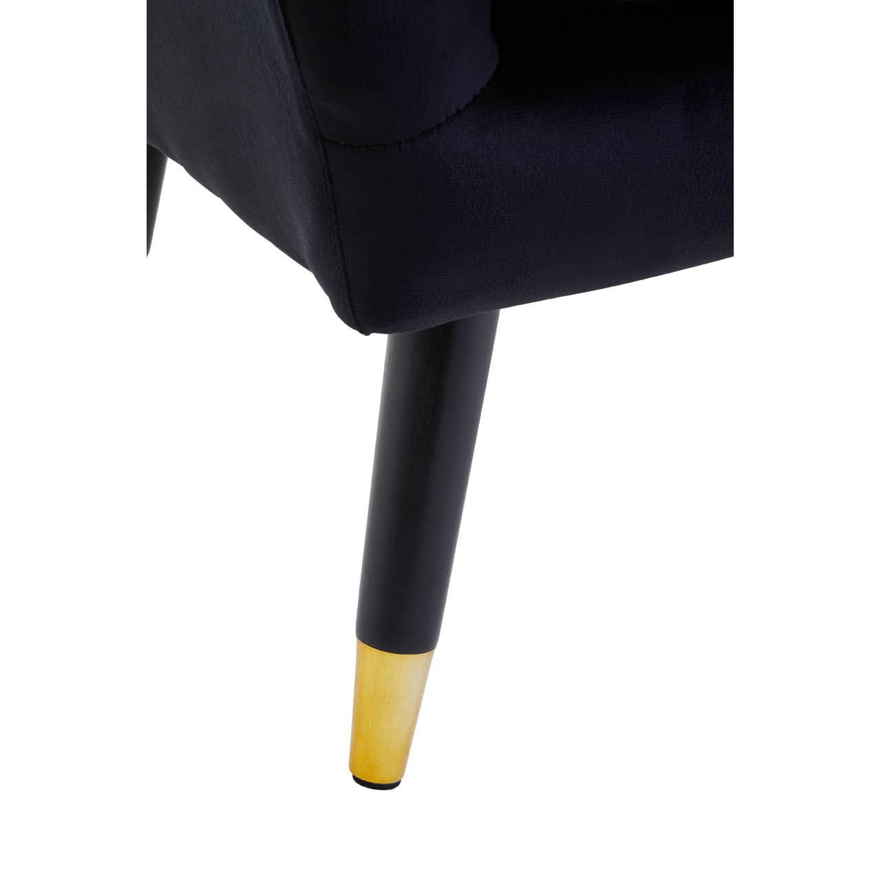 Loretta Velvet Scalloped Armchair In Black