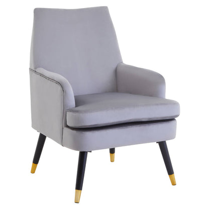 Loretta Velvet Armchair In Grey
