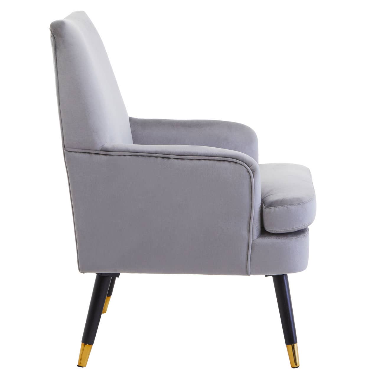 Loretta Velvet Armchair In Grey