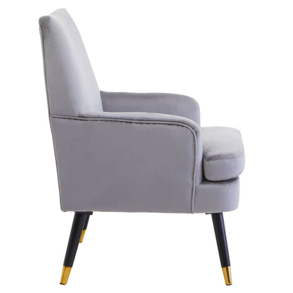 Loretta Velvet Armchair In Grey
