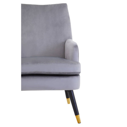 Loretta Velvet Armchair In Grey