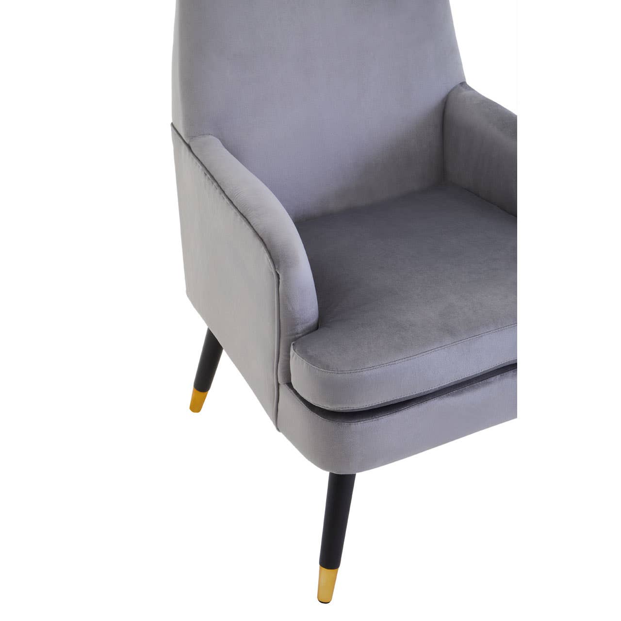 Loretta Velvet Armchair In Grey