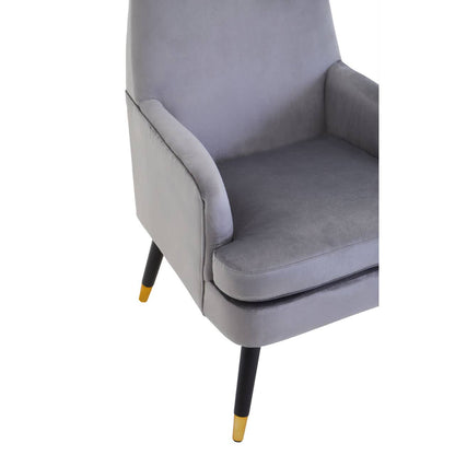 Loretta Velvet Armchair In Grey