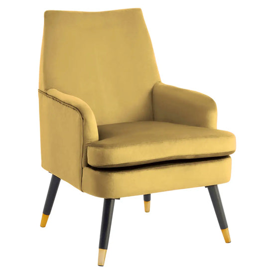 Loretta Velvet Armchair In Pistachio With Black Wood Legs