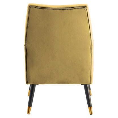 Loretta Velvet Armchair In Pistachio With Black Wood Legs