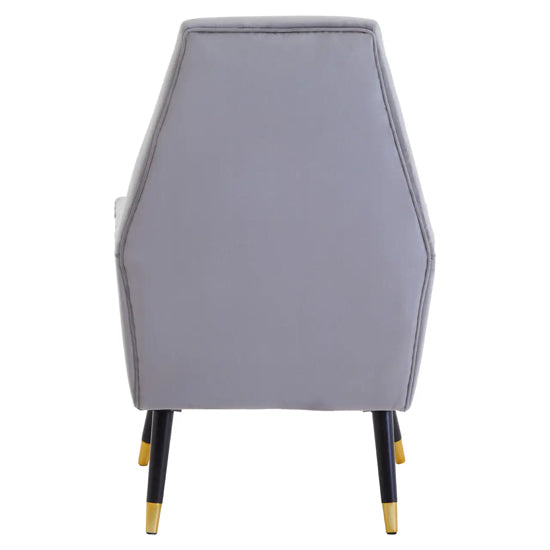 Loretta Velvet Button Detail Bedroom Chair In Grey