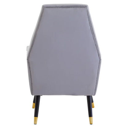 Loretta Velvet Button Detail Bedroom Chair In Grey