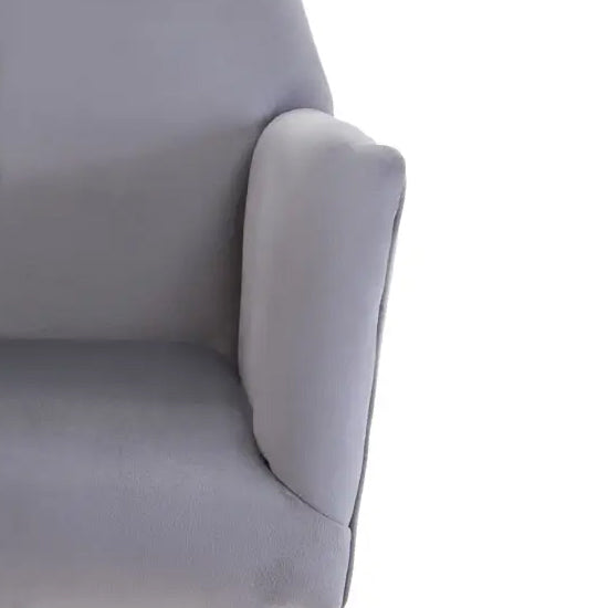 Loretta Velvet Button Detail Bedroom Chair In Grey