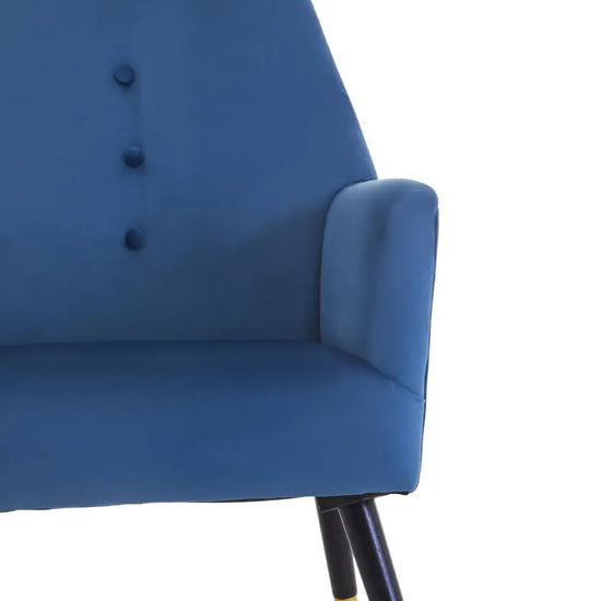 Loretta Velvet Button Detail Bedroom Chair In Midnight Blue