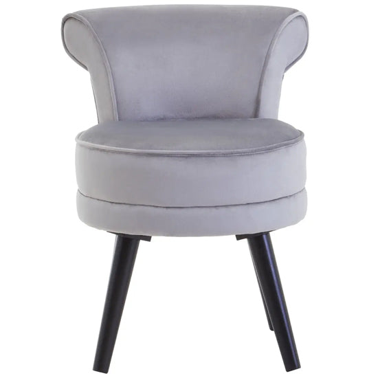 Loretta Velvet Kids Bedroom Chair In Grey