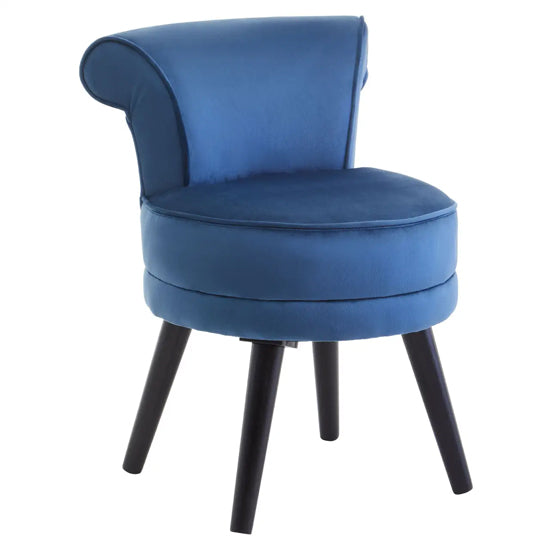 Loretta Velvet Kids Bedroom Chair In Midnight Blue