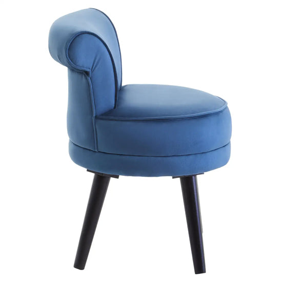 Loretta Velvet Kids Bedroom Chair In Midnight Blue