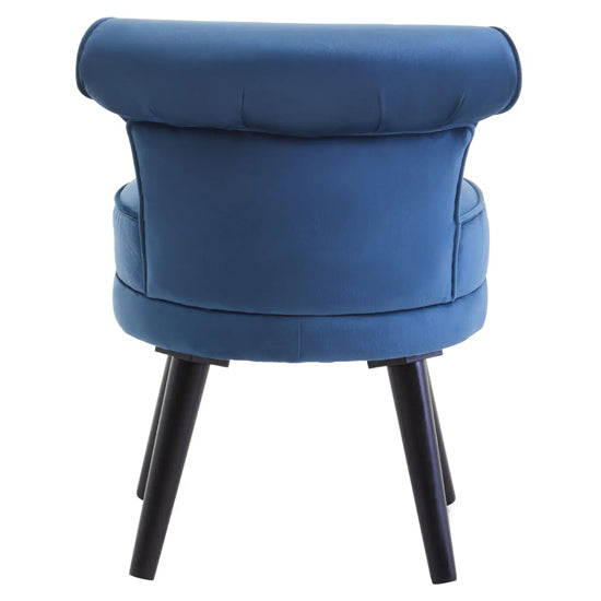 Loretta Velvet Kids Bedroom Chair In Midnight Blue