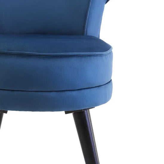 Loretta Velvet Kids Bedroom Chair In Midnight Blue