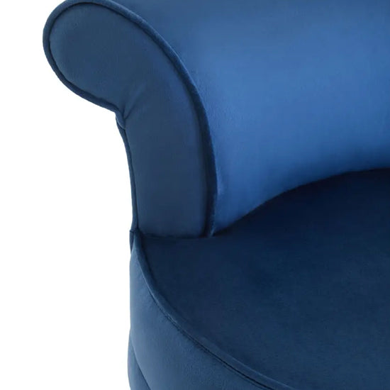 Loretta Velvet Kids Bedroom Chair In Midnight Blue