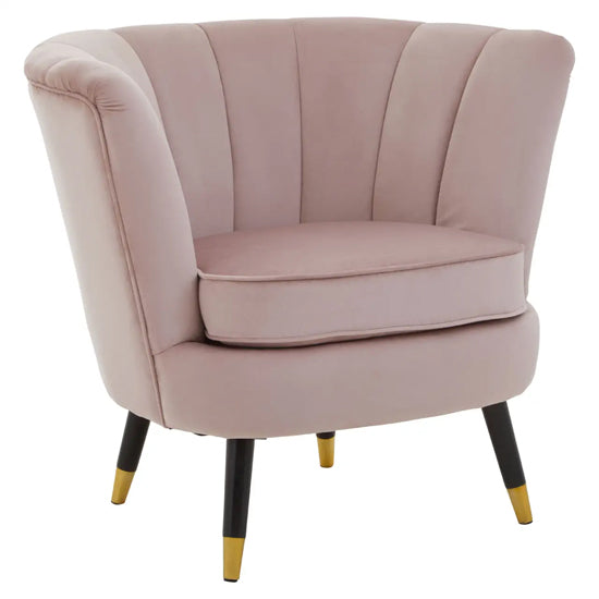 Loretta Velvet Bedroom Chair In Dusky Pink
